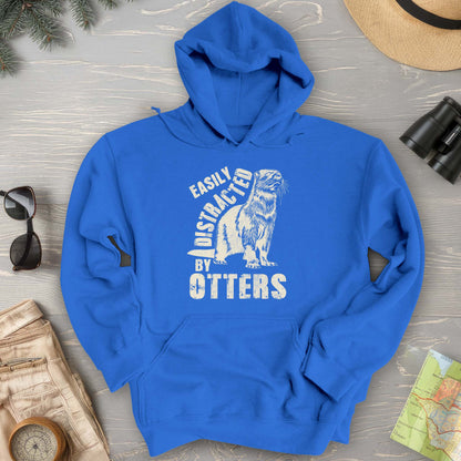 Easily Distracted By Otters Vintage Print Hoodie