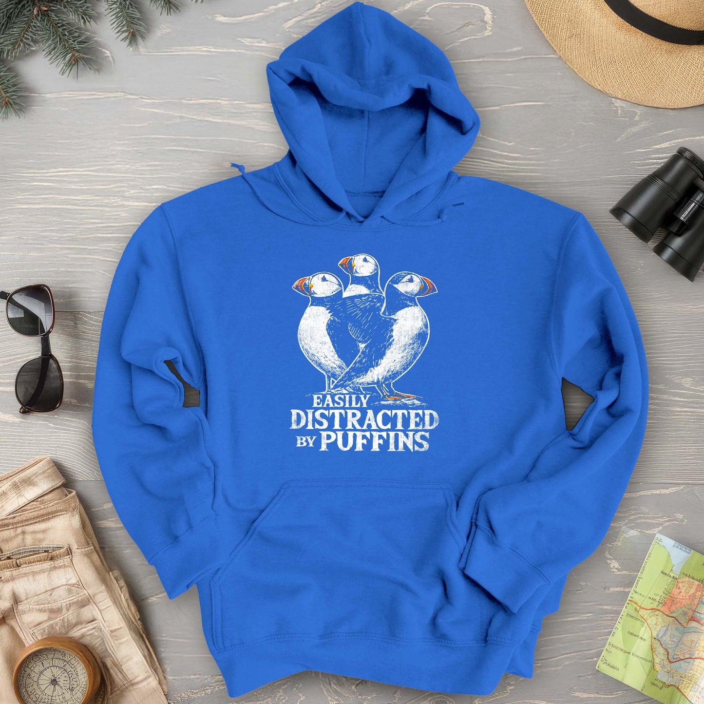 Easily Distracted By Puffins Hoodie