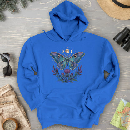 Luna Moth Thistle Bouquet Hoodie
