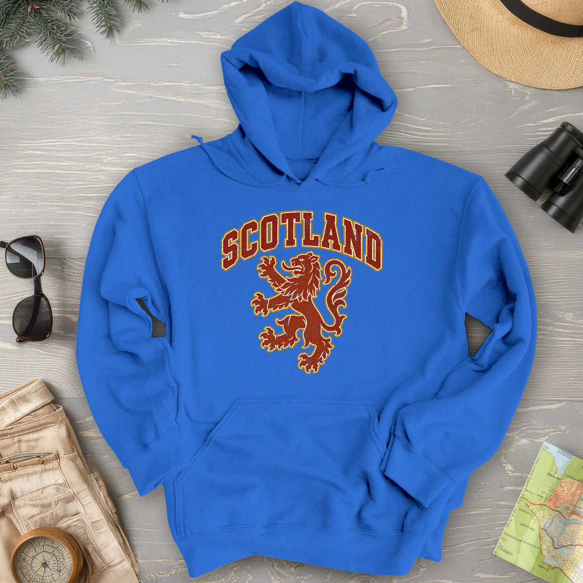 Red Vintage Rampant Lion Hoodie