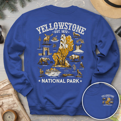 Yellowstone National Park Vintage Front/Back Print Sweatshirt