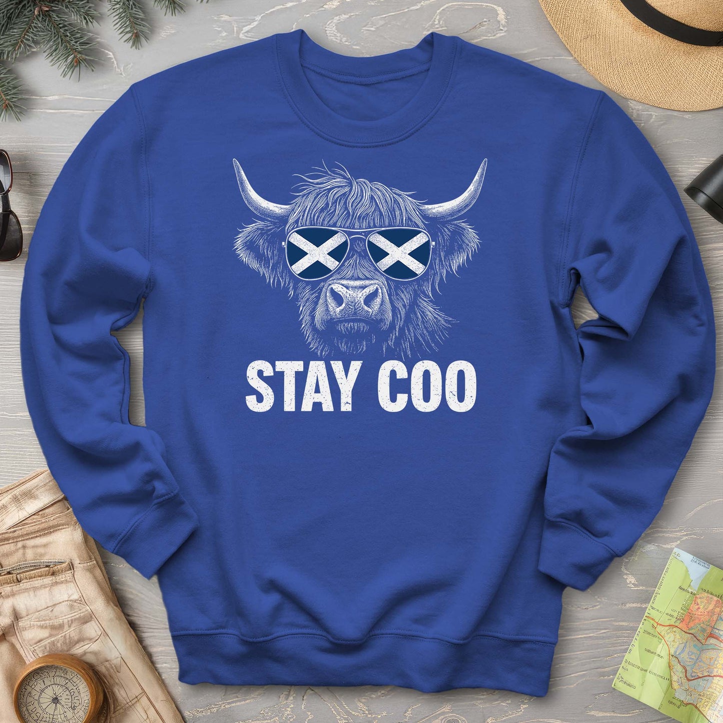 Stay Coo Highland Cow "Sunglasses" Sweatshirt