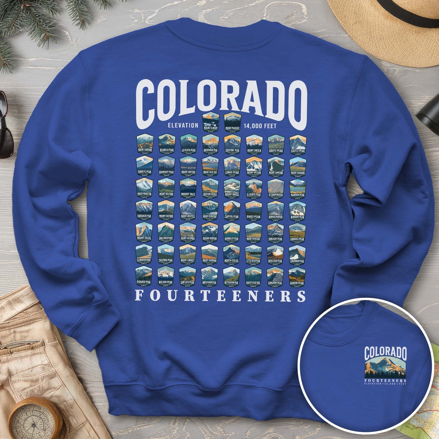 Colorado Fourteeners Front/Back Print Sweatshirt