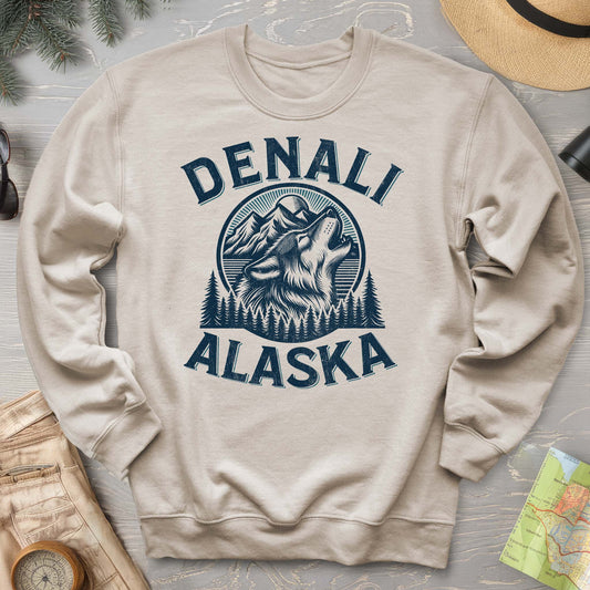 Denali National Park "Vintage Wolf" Crewneck Sweatshirt