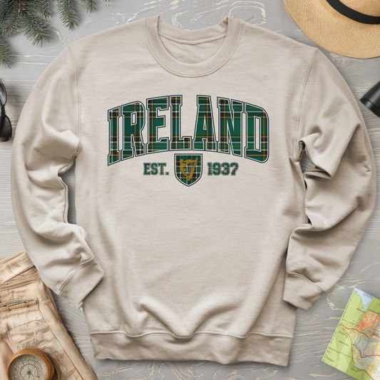 Ireland Tartan Varsity Crewneck Sweatshirt