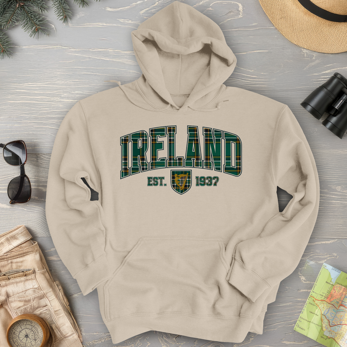 Ireland Tartan Varsity Hoodie