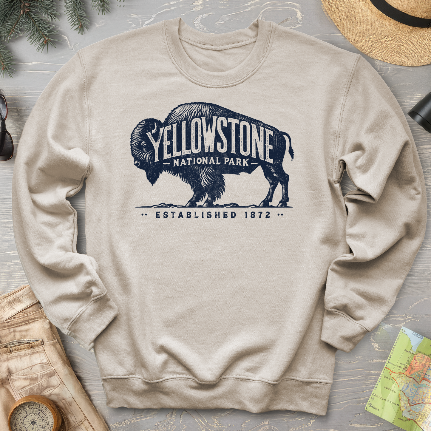 Yellowstone National Park "Vintage Buffalo" Sweatshirt