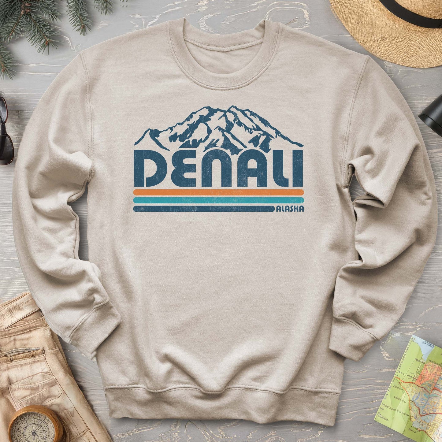 Denali Retro Stripe Crewneck Sweatshirt