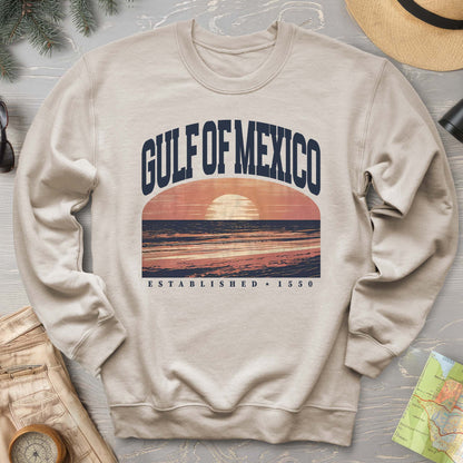 Gulf of Mexico Varsity Sunset Crewneck Sweatshirt