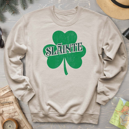 Sláinte Vintage Textured Shamrock Crewneck Sweatshirt