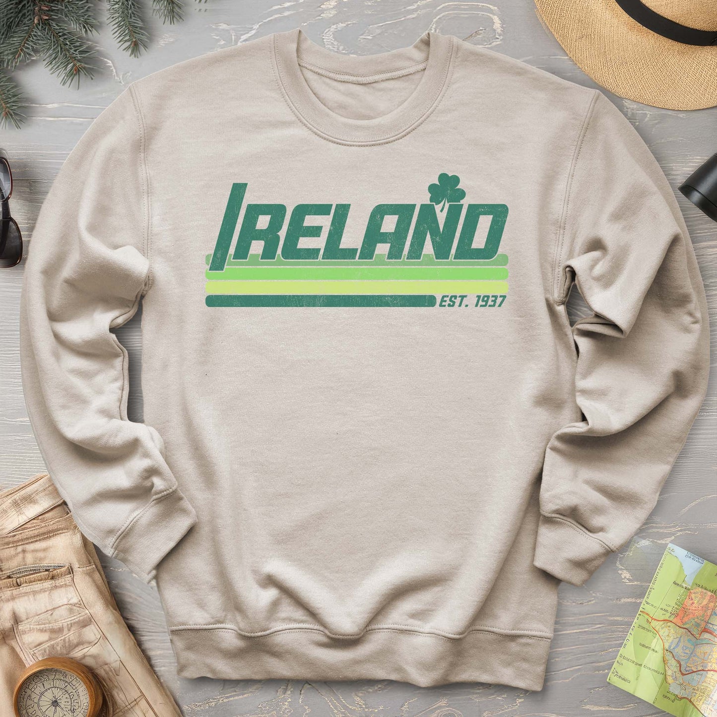 Ireland Retro Stripe Crewneck Sweatshirt