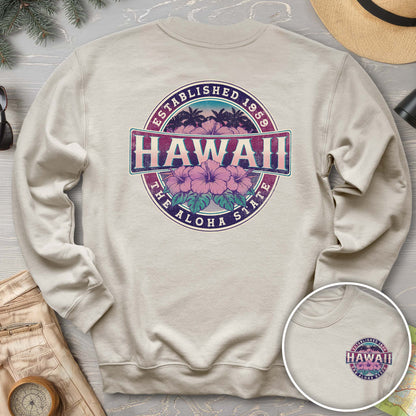 Hawaii Badge Front/Back Print Sweatshirt
