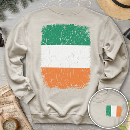 Ireland Distressed Flag Front/Back Print Sweatshirt