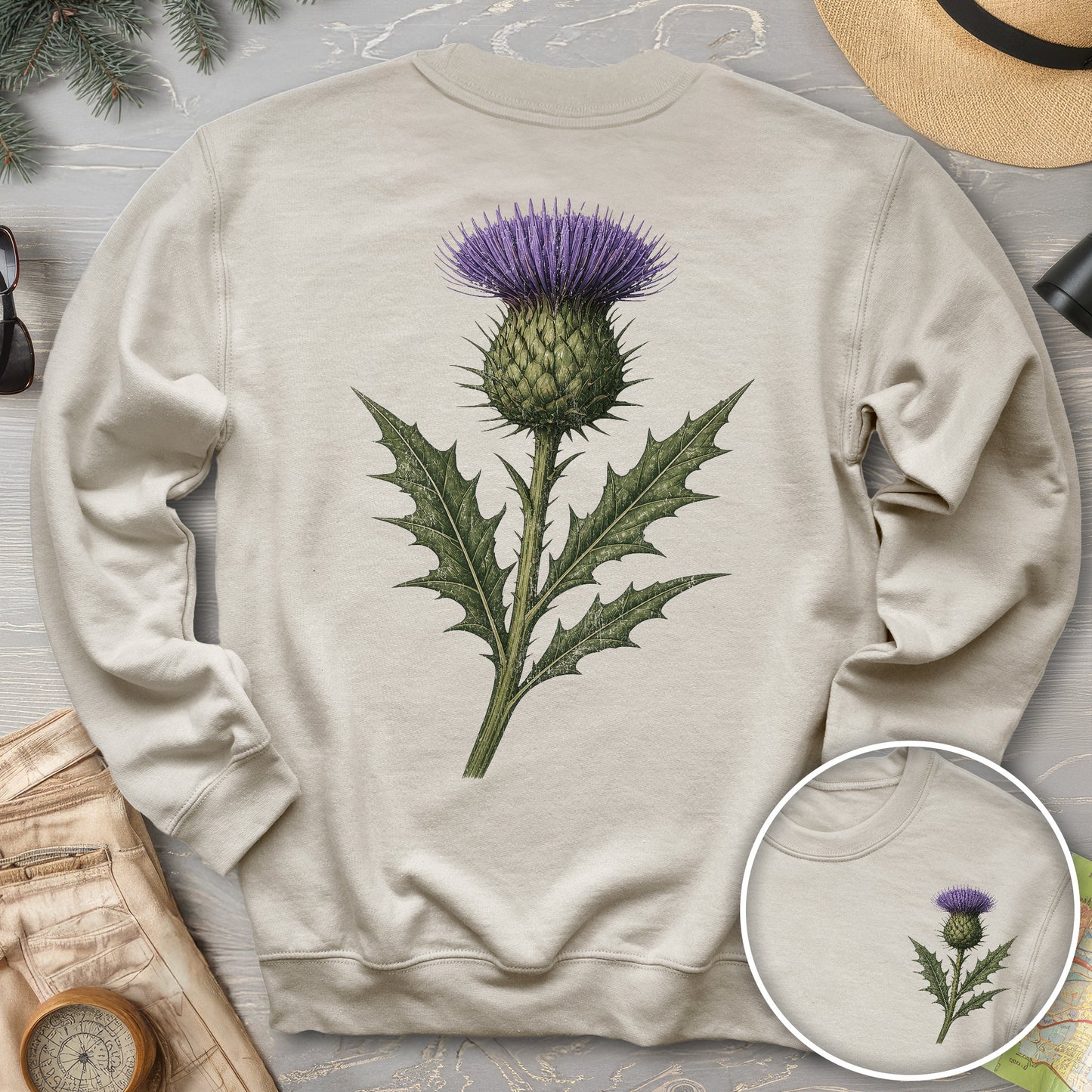 Thistle of Scotland Front/Back Print Sweatshirt