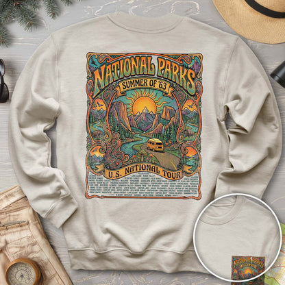 National Parks Summer Tour Front/Back Print Sweatshirt