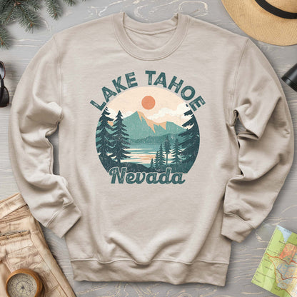 Lake Tahoe Nevada Vintage Circle Sweatshirt
