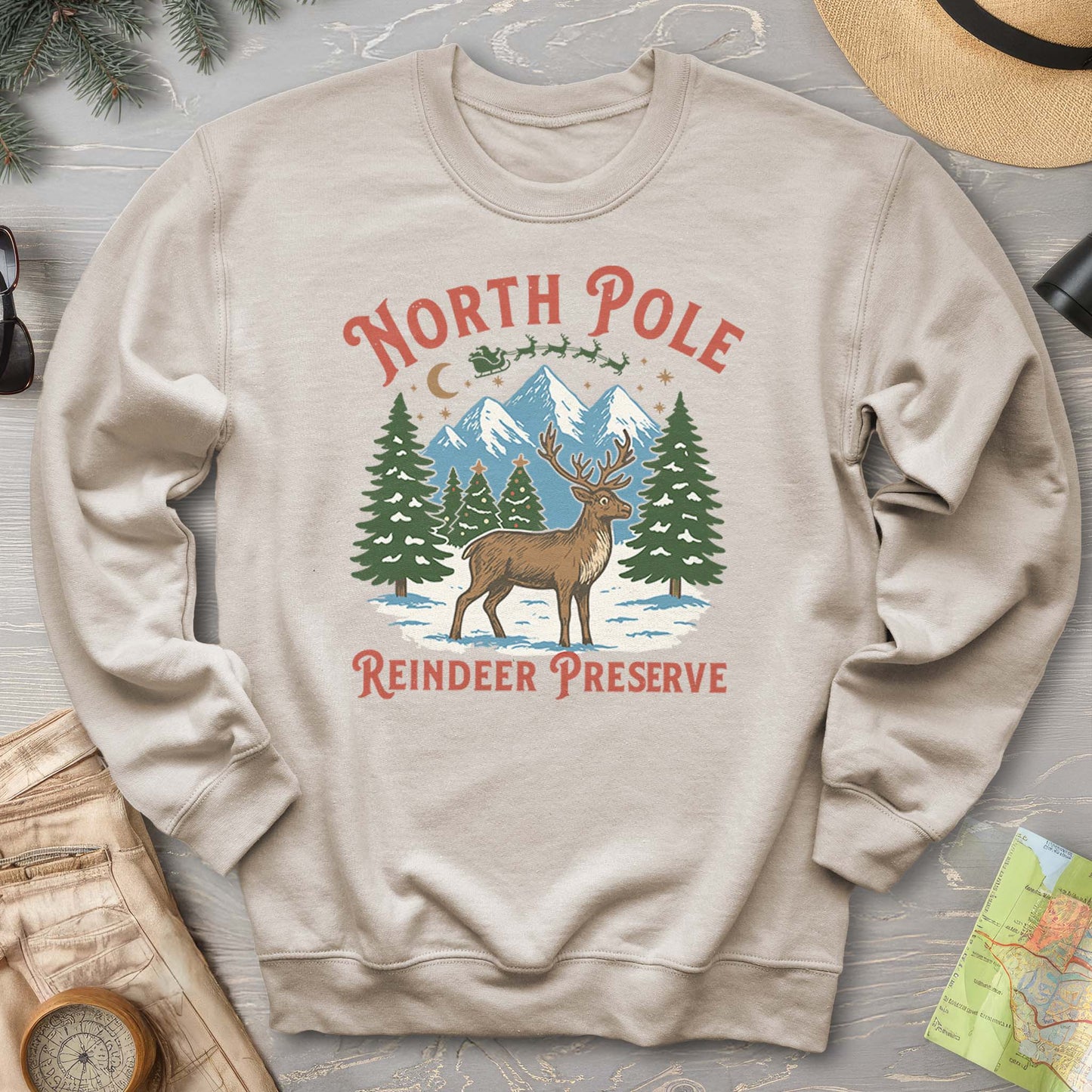 North Pole Reindeer Preserve Sweatshirt