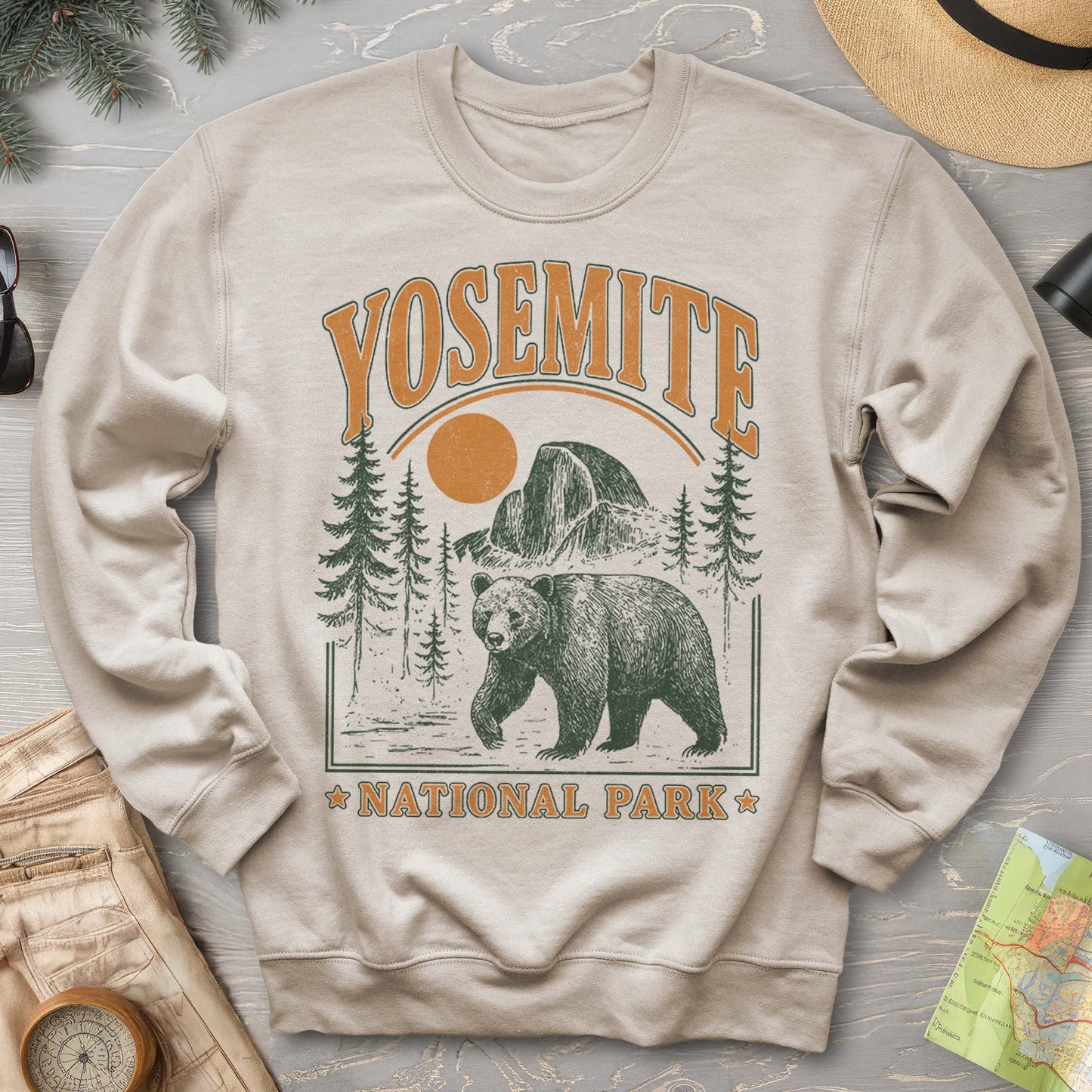 Yosemite National Park "Vintage El Capitan" Bear Sweatshirt