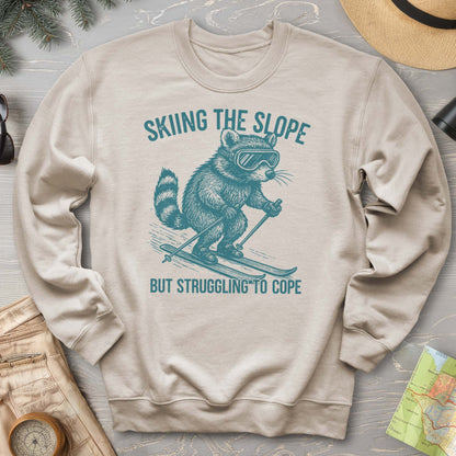Skiing the Slope Raccoon Sweatshirt