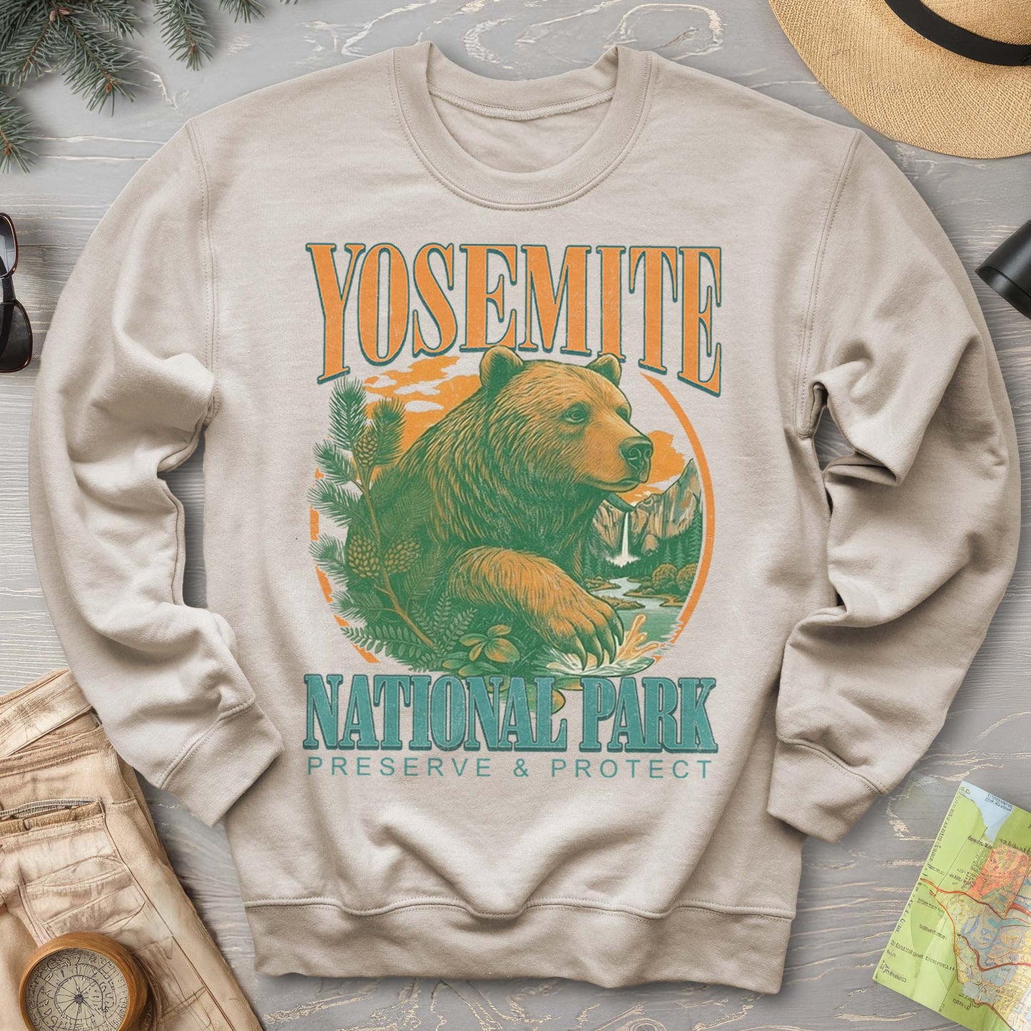 Yosemite Vintage Varsity Bear Sweatshirt