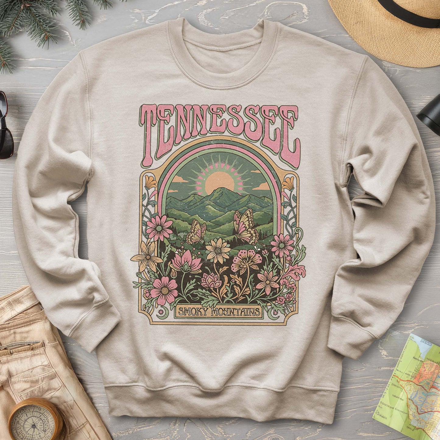 Tennessee Smoky Mountains Butterfly Sweatshirt