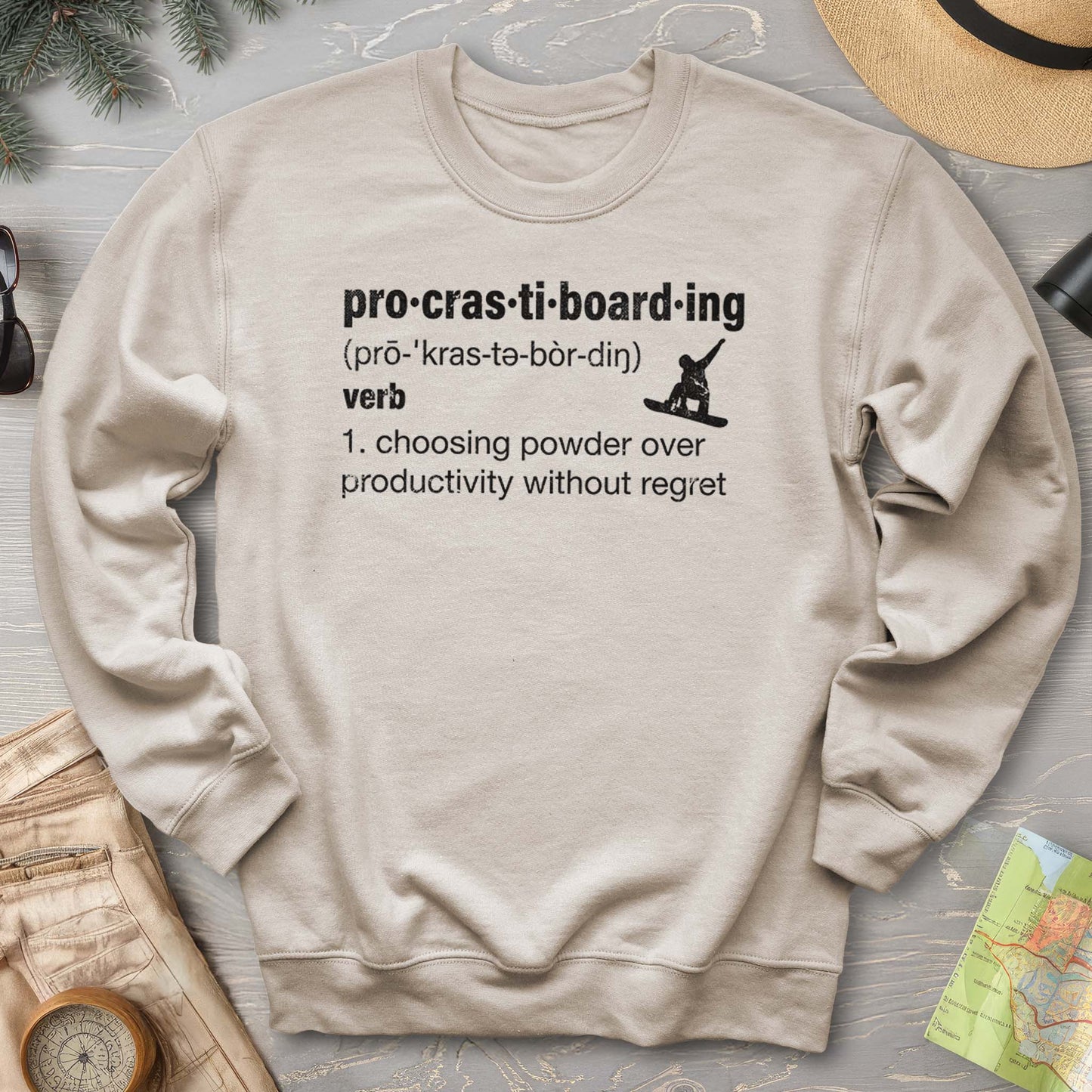 Procrastiboarding Snowboard Sweatshirt