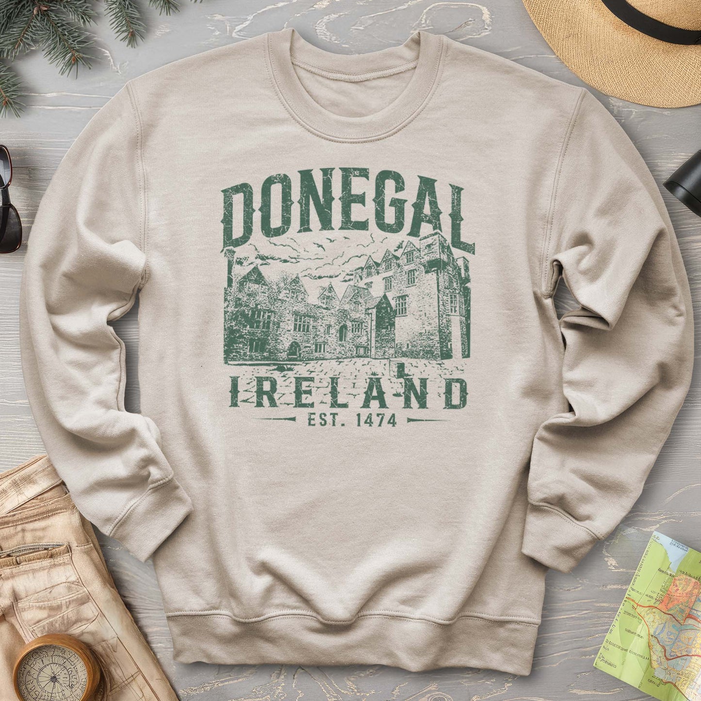 Donegal Ireland Vintage Print Sweatshirt