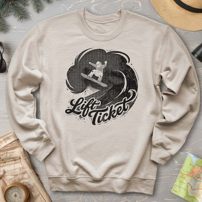 Lift Ticket Snowboard Sweatshirt