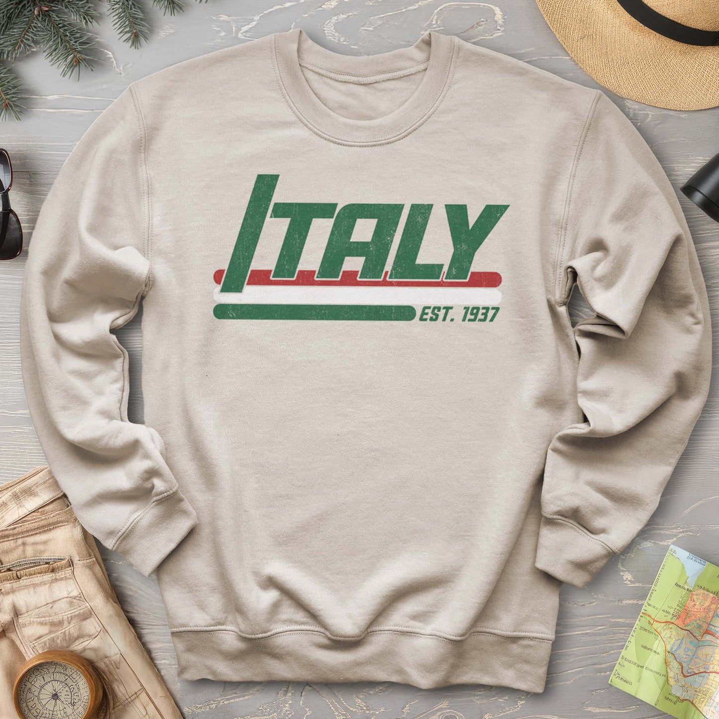 Italy Retro Stripe Sweatshirt