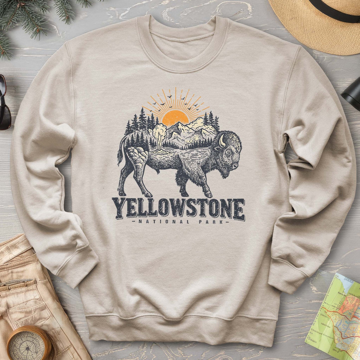 Yellowstone Buffalo Art Sweatshirt