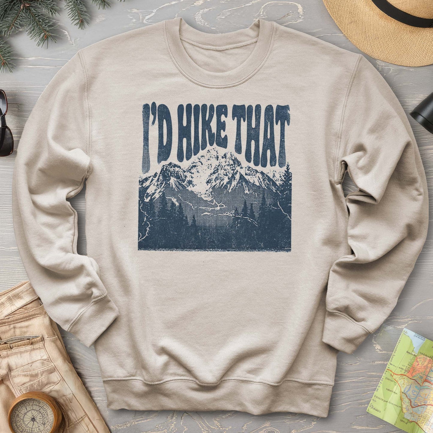 I'd Hike That Retro Sweatshirt