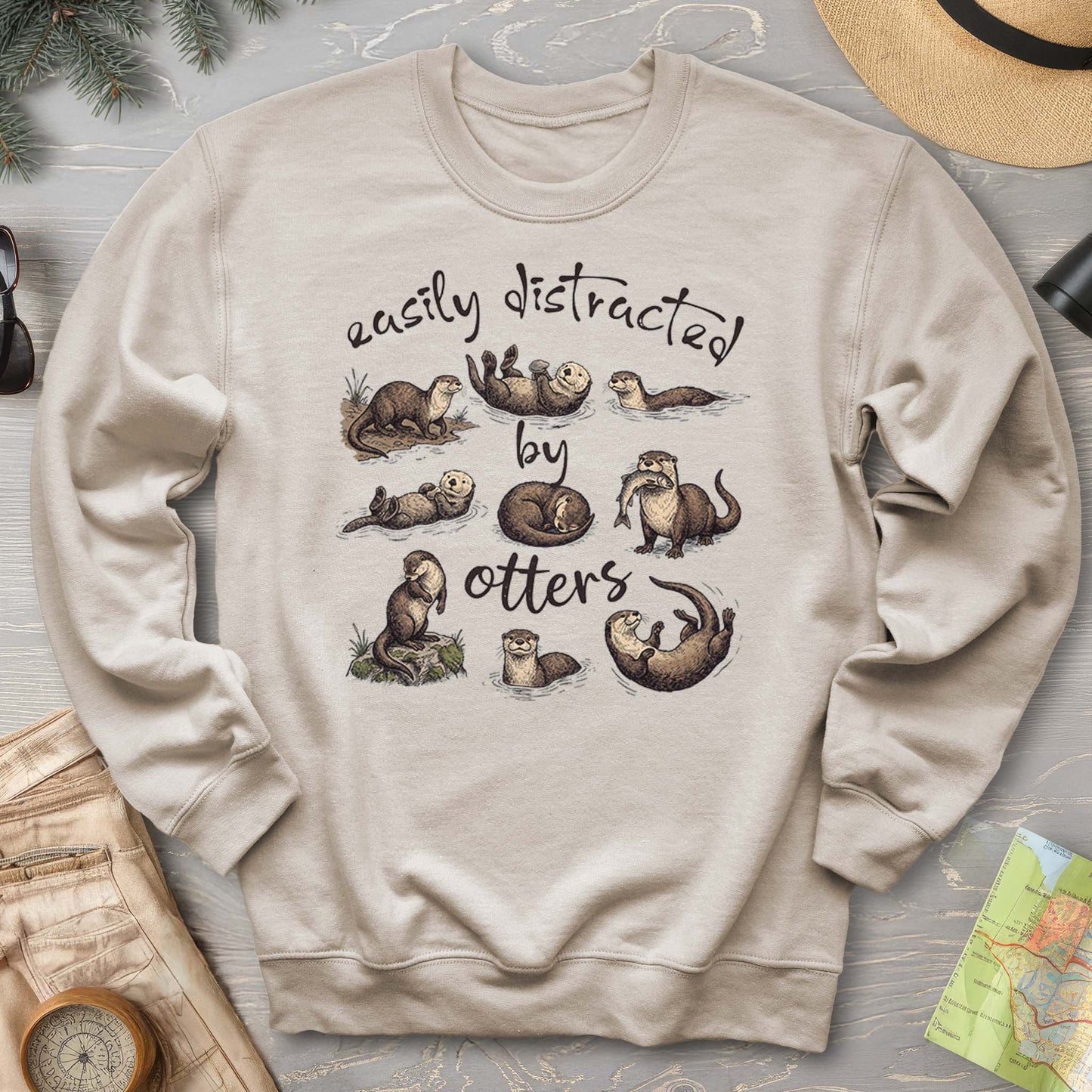 Easily Distracted By Otters Sweatshirt