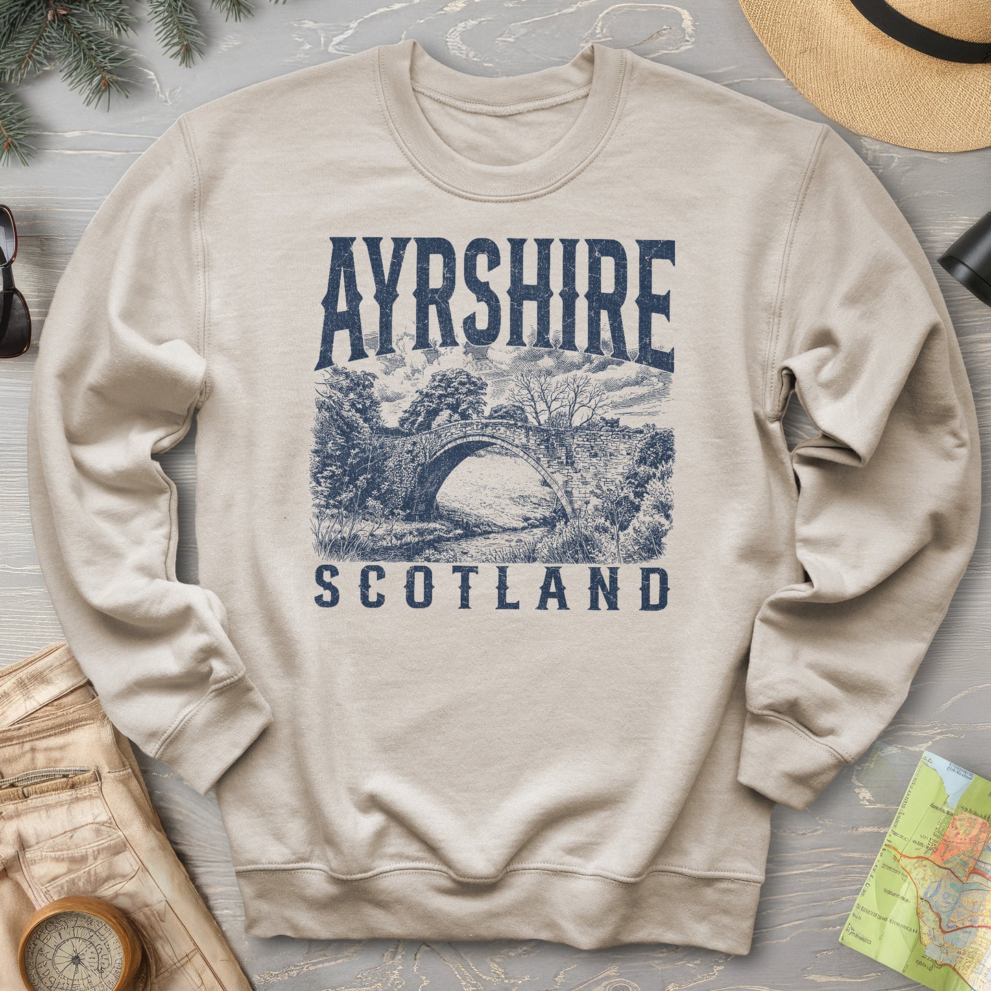 Ayrshire Scotland Sketch Sweatshirt