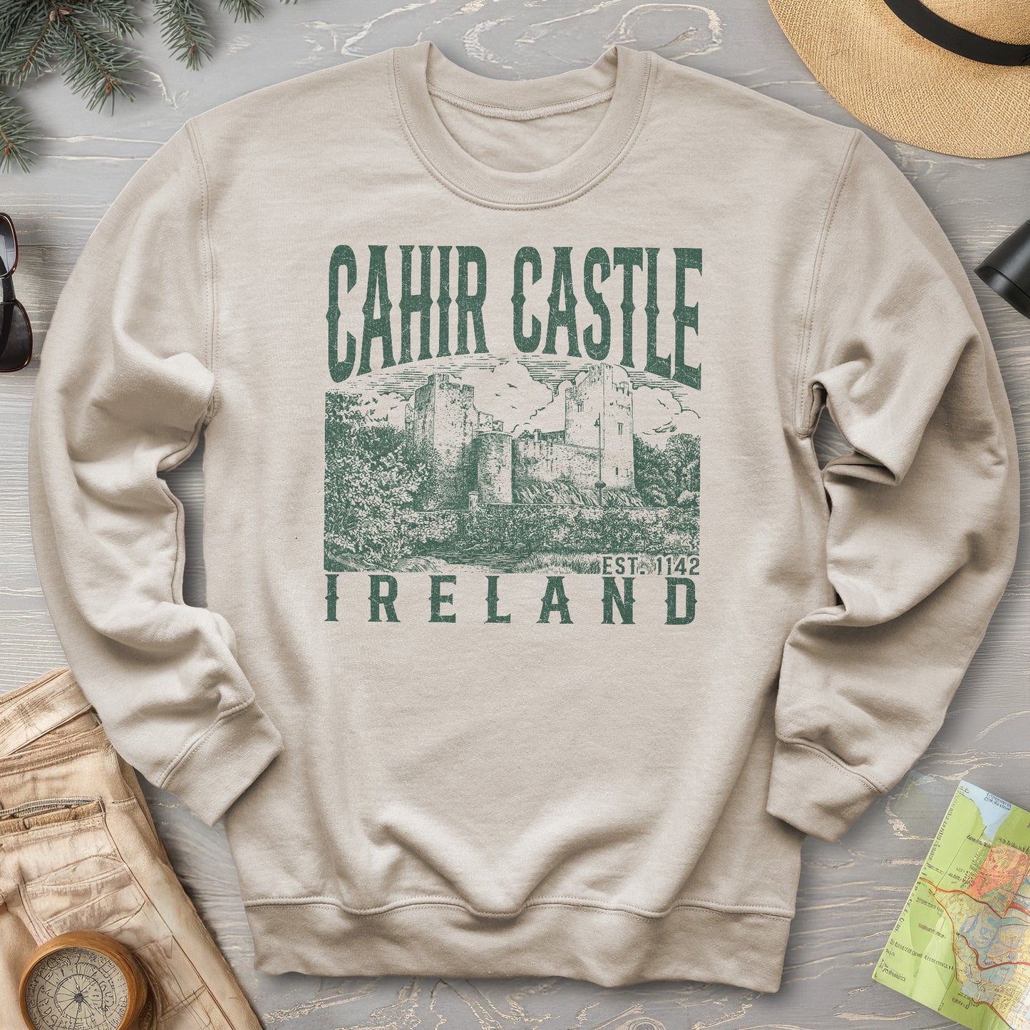 Cahir Castle Ireland Sketch Sweatshirt