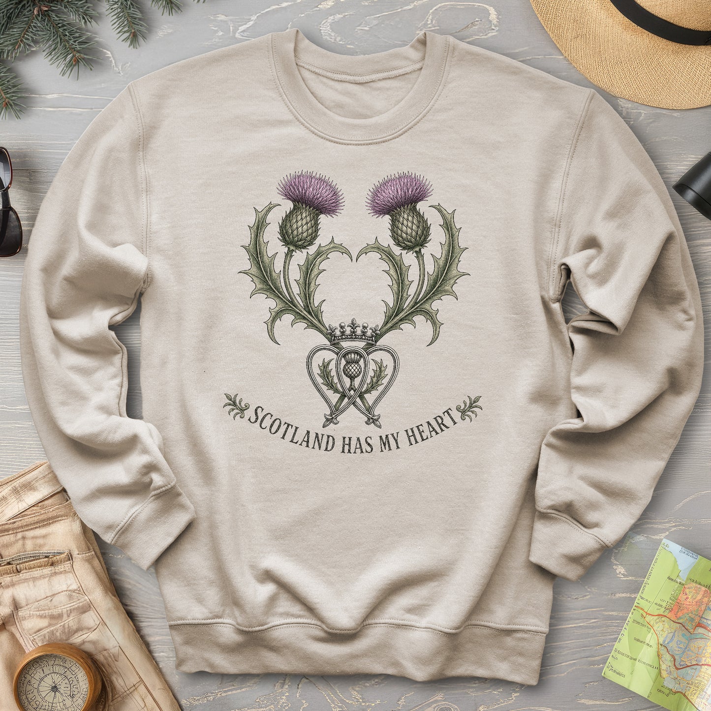 Scotland Heart Brooch Sweatshirt