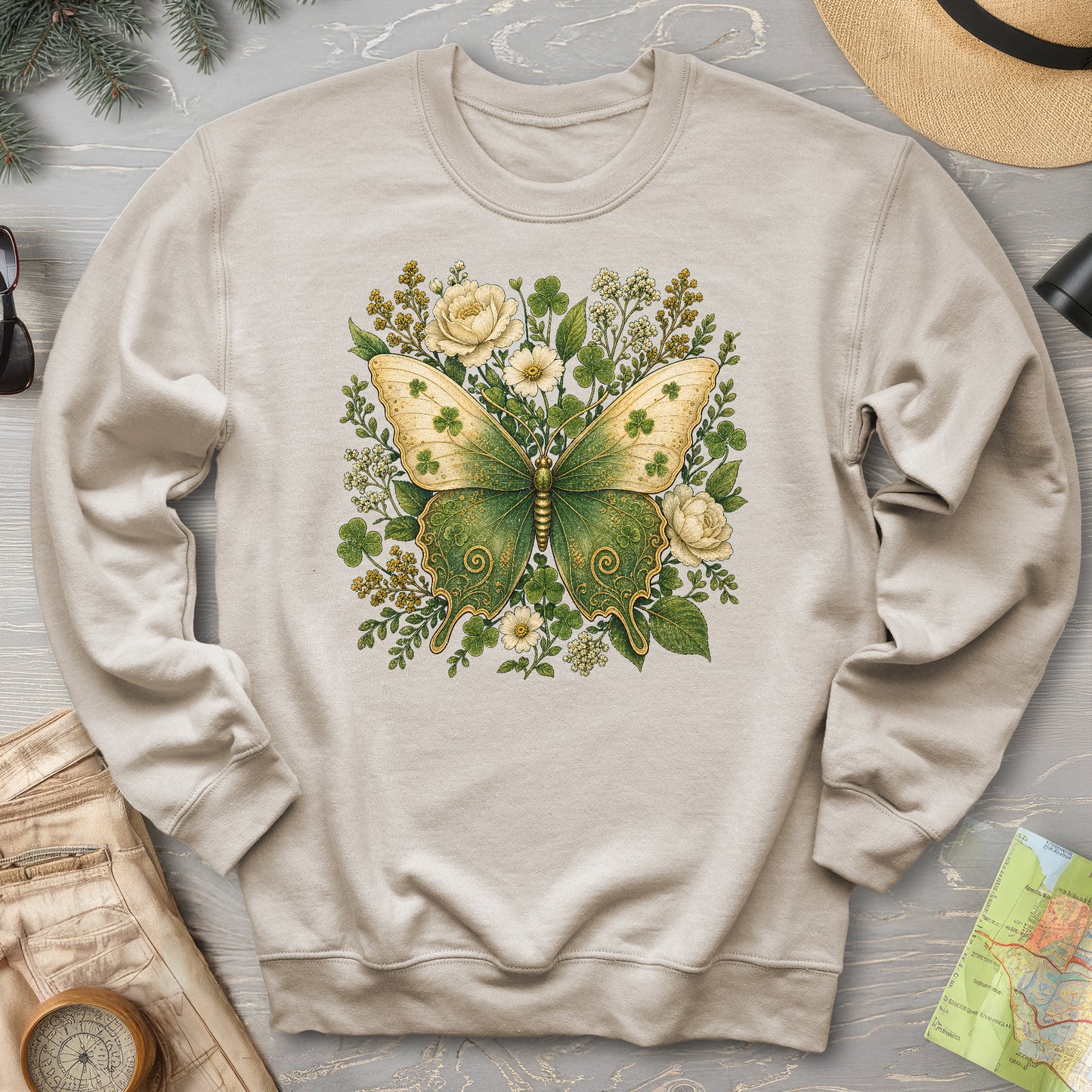 Irish Butterfly Floral Sweatshirt