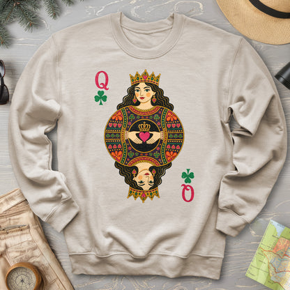 Shamrock Queen Playing Card Sweatshirt