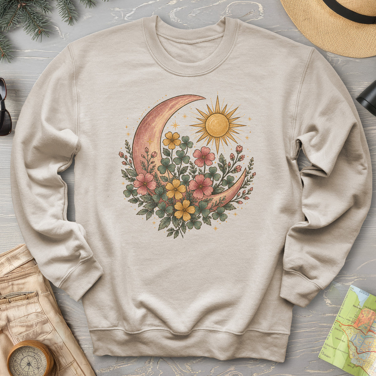 Shamrock Crescent Moon Sweatshirt