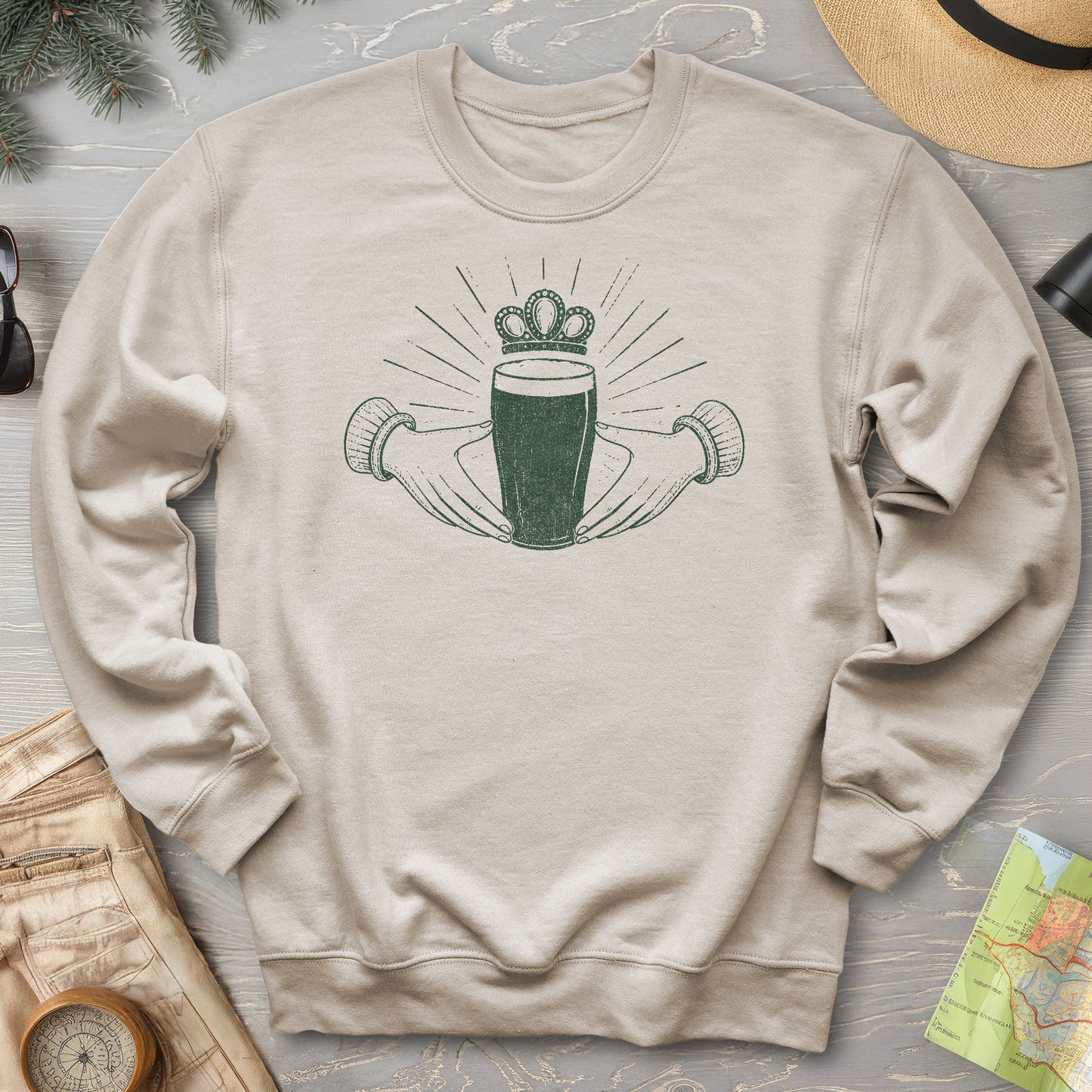 Claddagh Irish Beer Sweatshirt