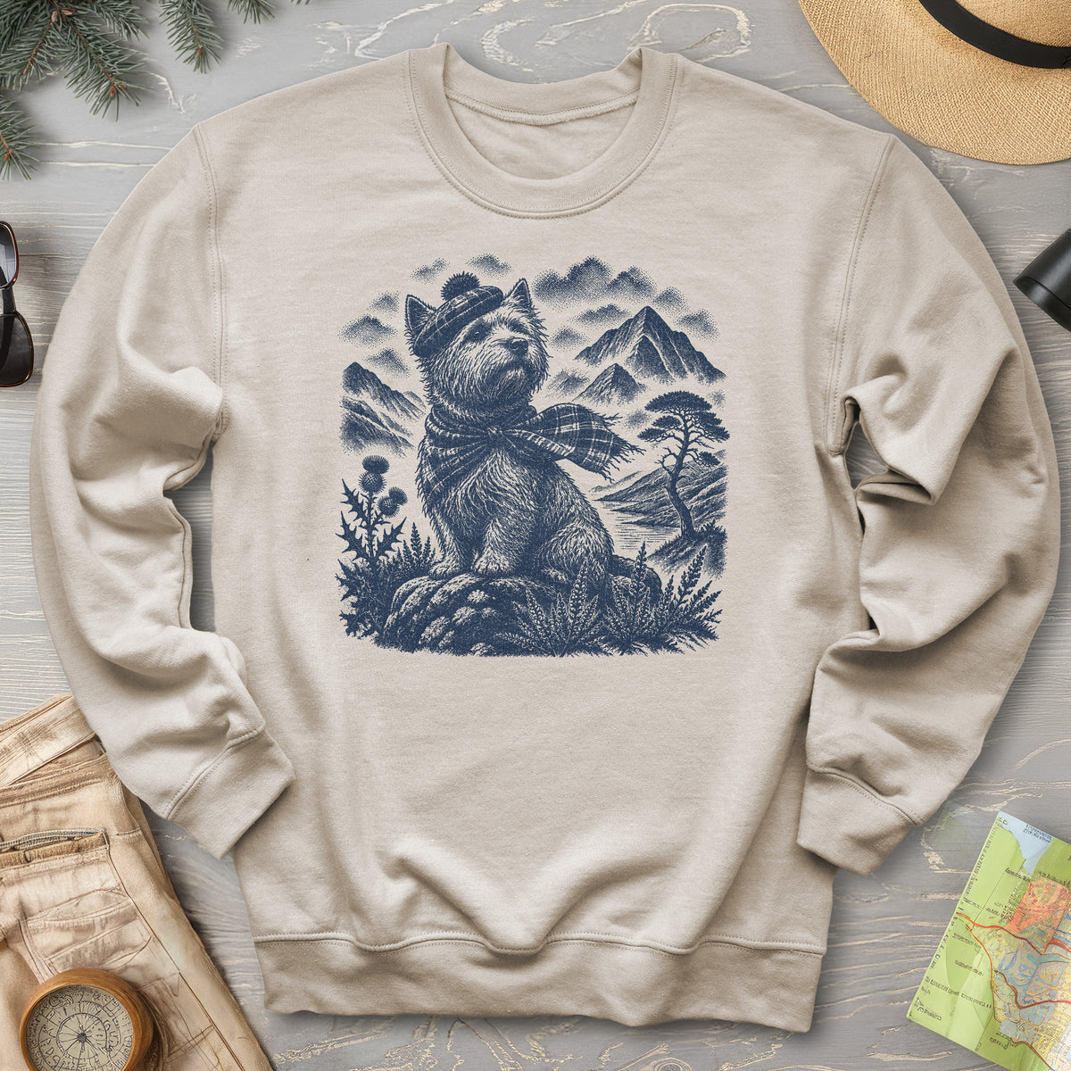 Highland Westie Plaid Sweatshirt