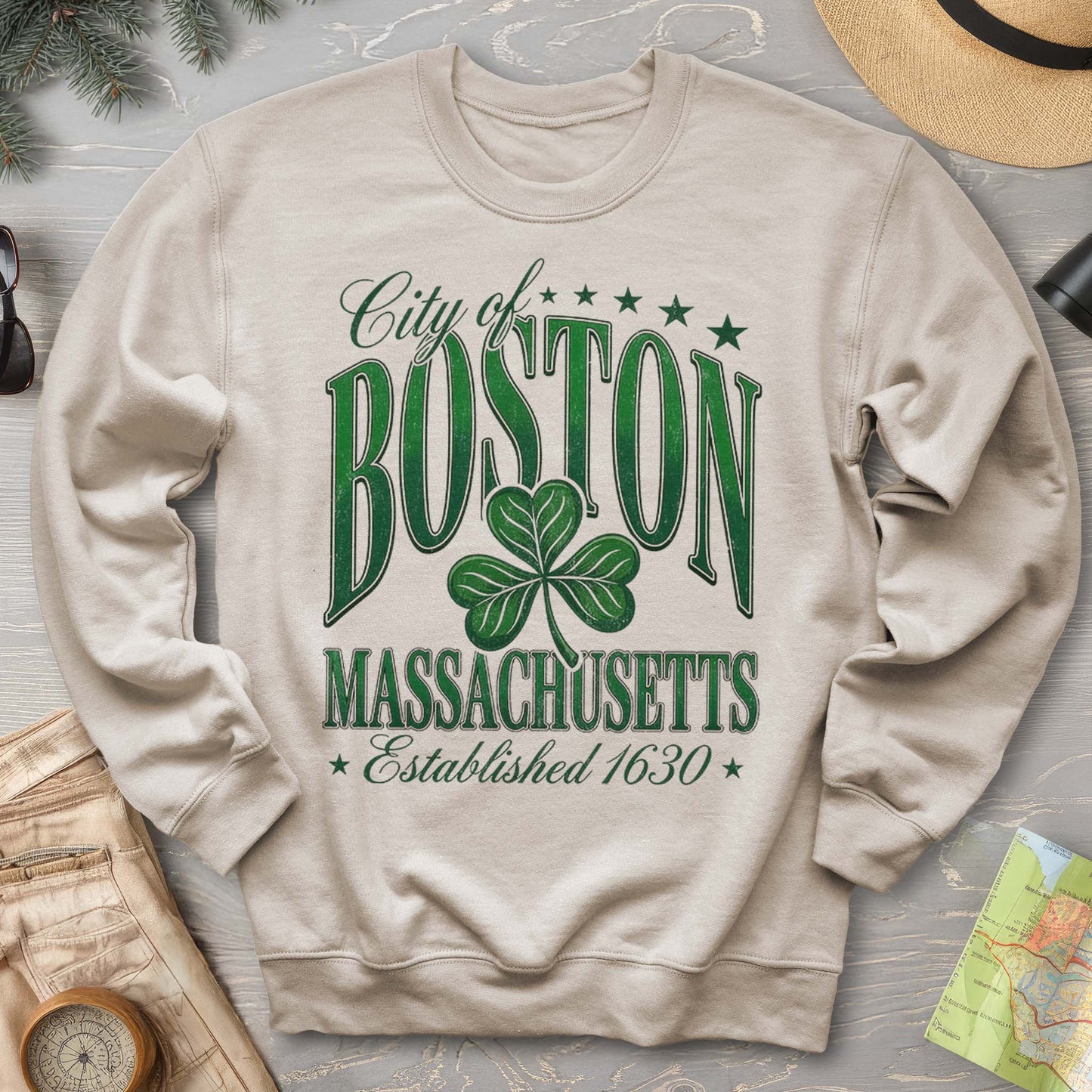 Boston Varsity Shamrock Sweatshirt