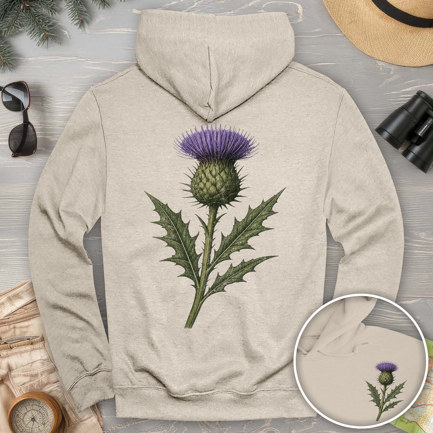 Thistle of Scotland Front/Back Print Hoodie