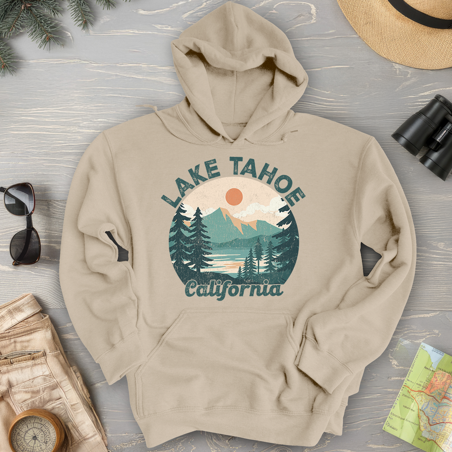 Lake Tahoe California Circle Hoodie