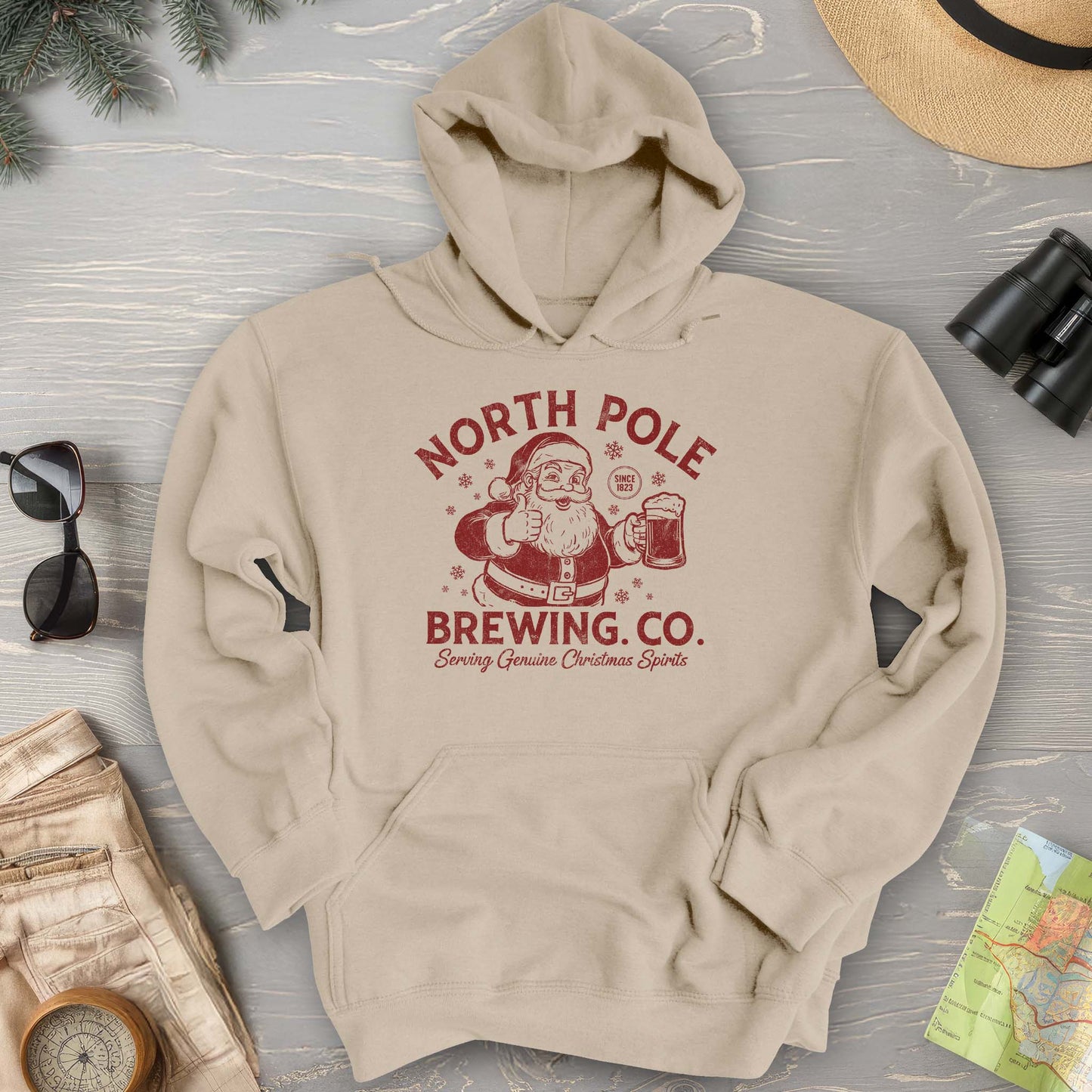 North Pole Brewing Company Vintage Print Hoodie
