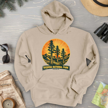Sequoia 3 Trees Vintage Print Hoodie
