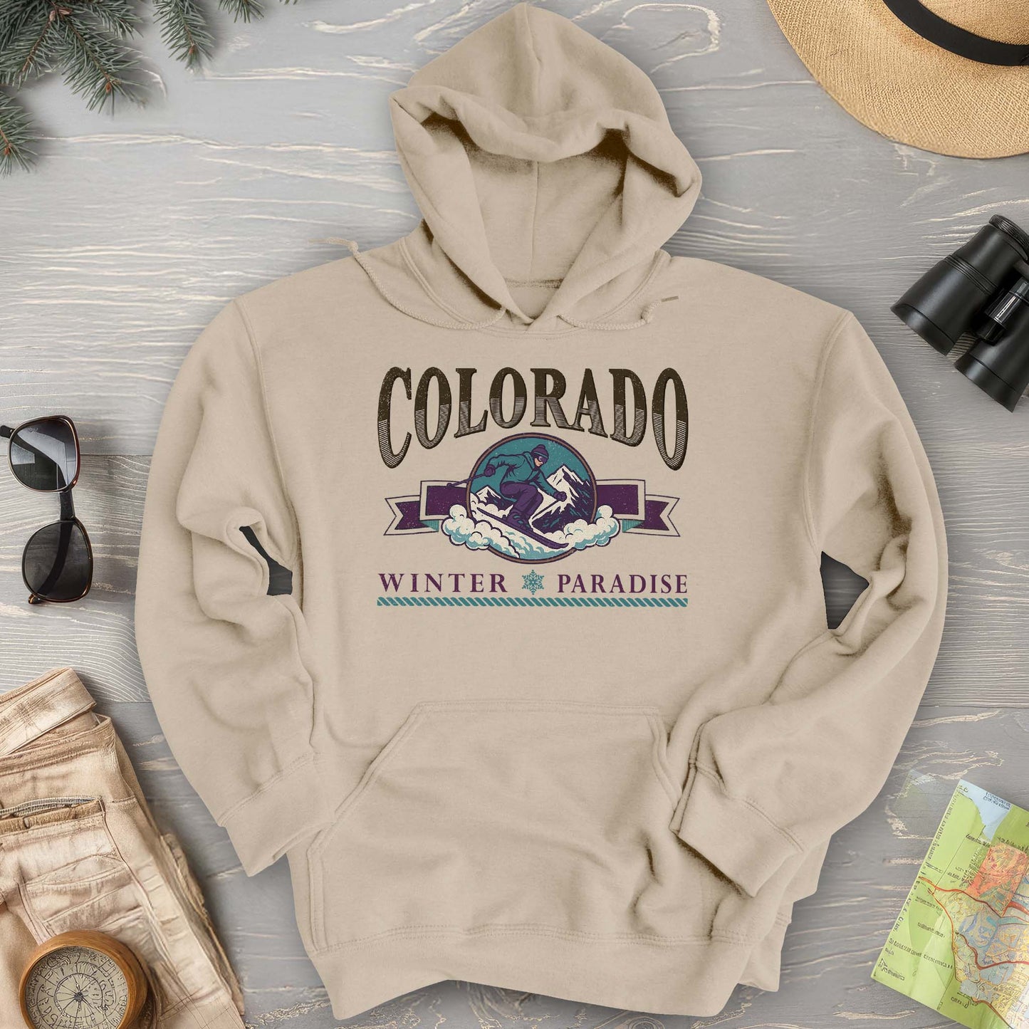 Colorado 90's Retro Ski Sprint Hoodie