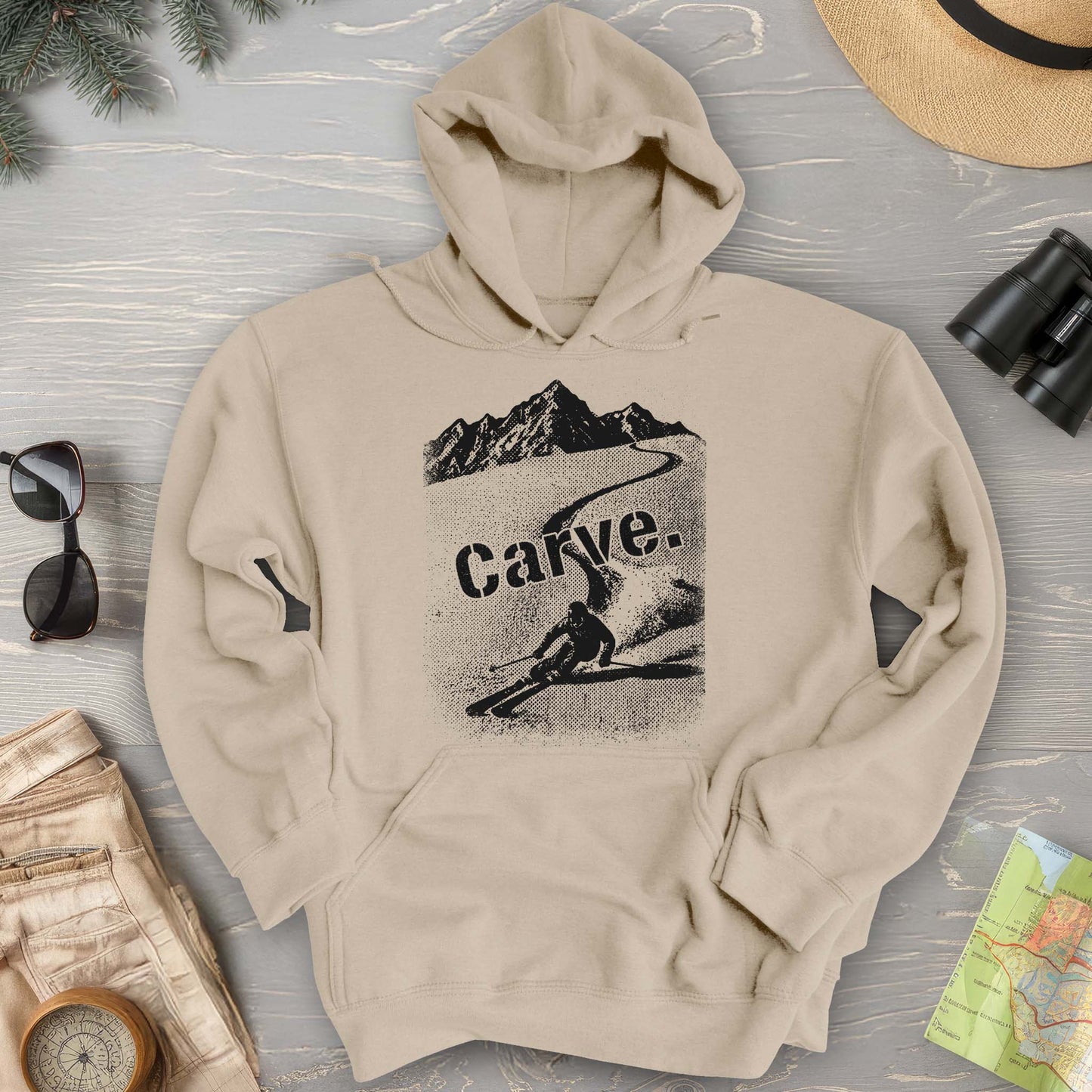 Carve Ski Print Hoodie