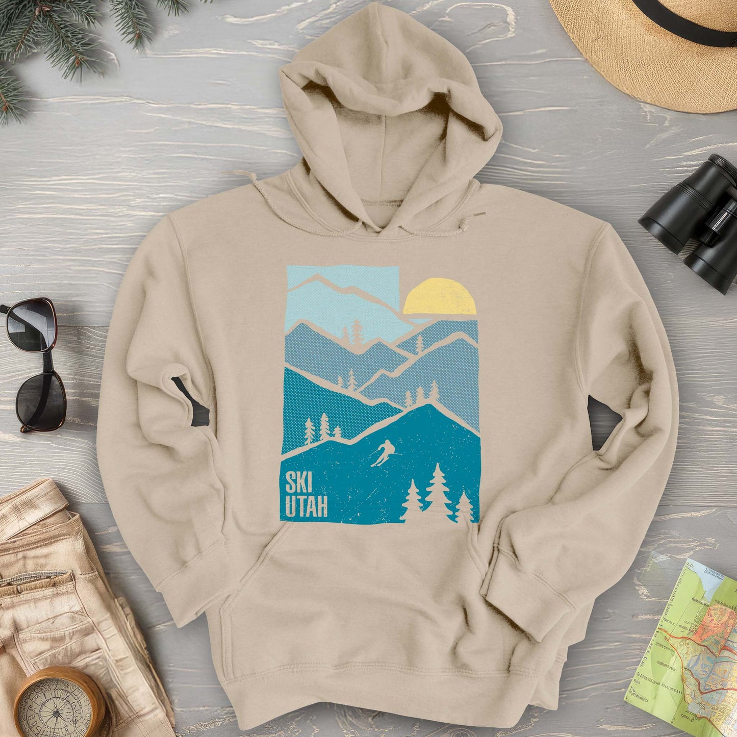 Ski Utah Mountains Hoodie