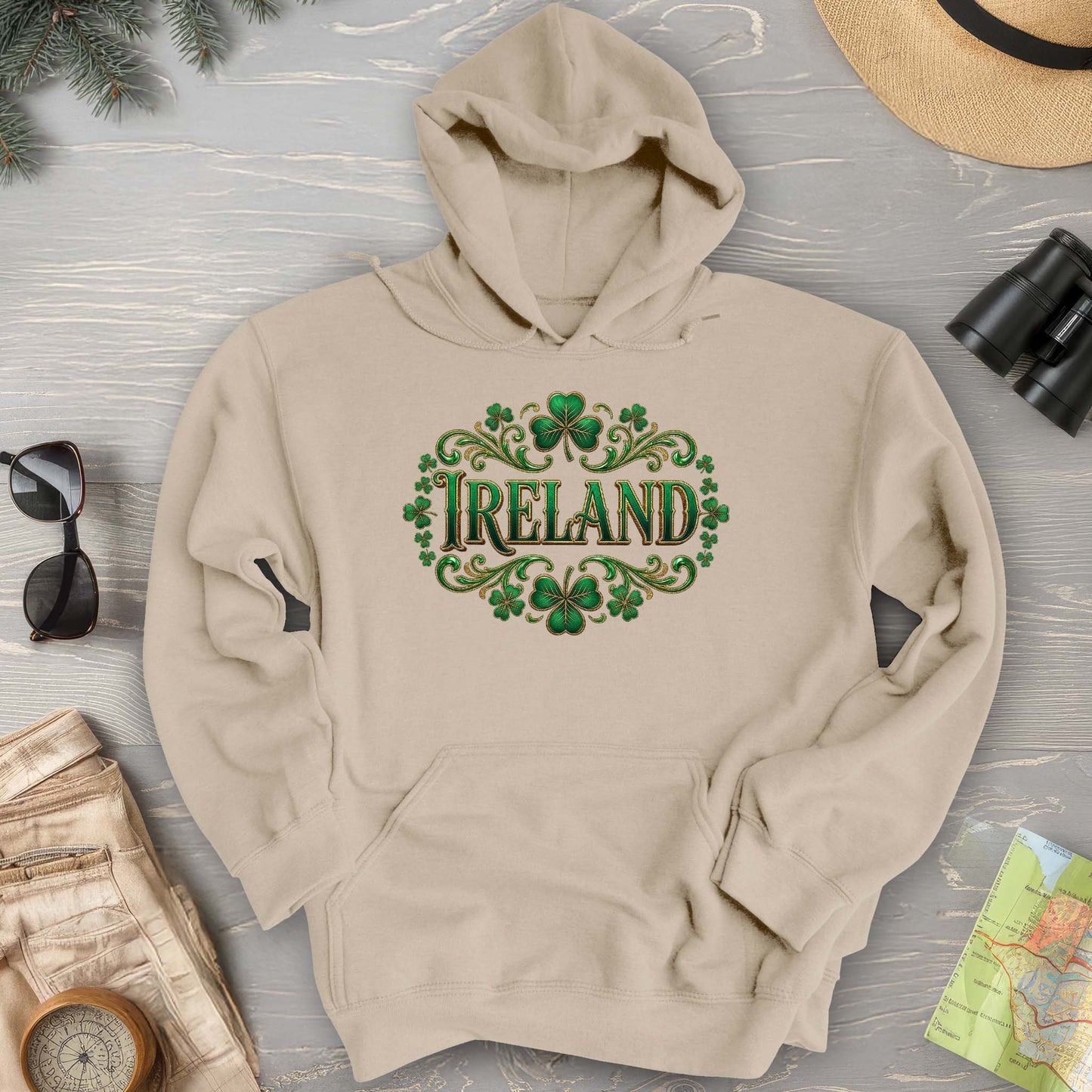 Ireland Shamrock Emblem Hoodie
