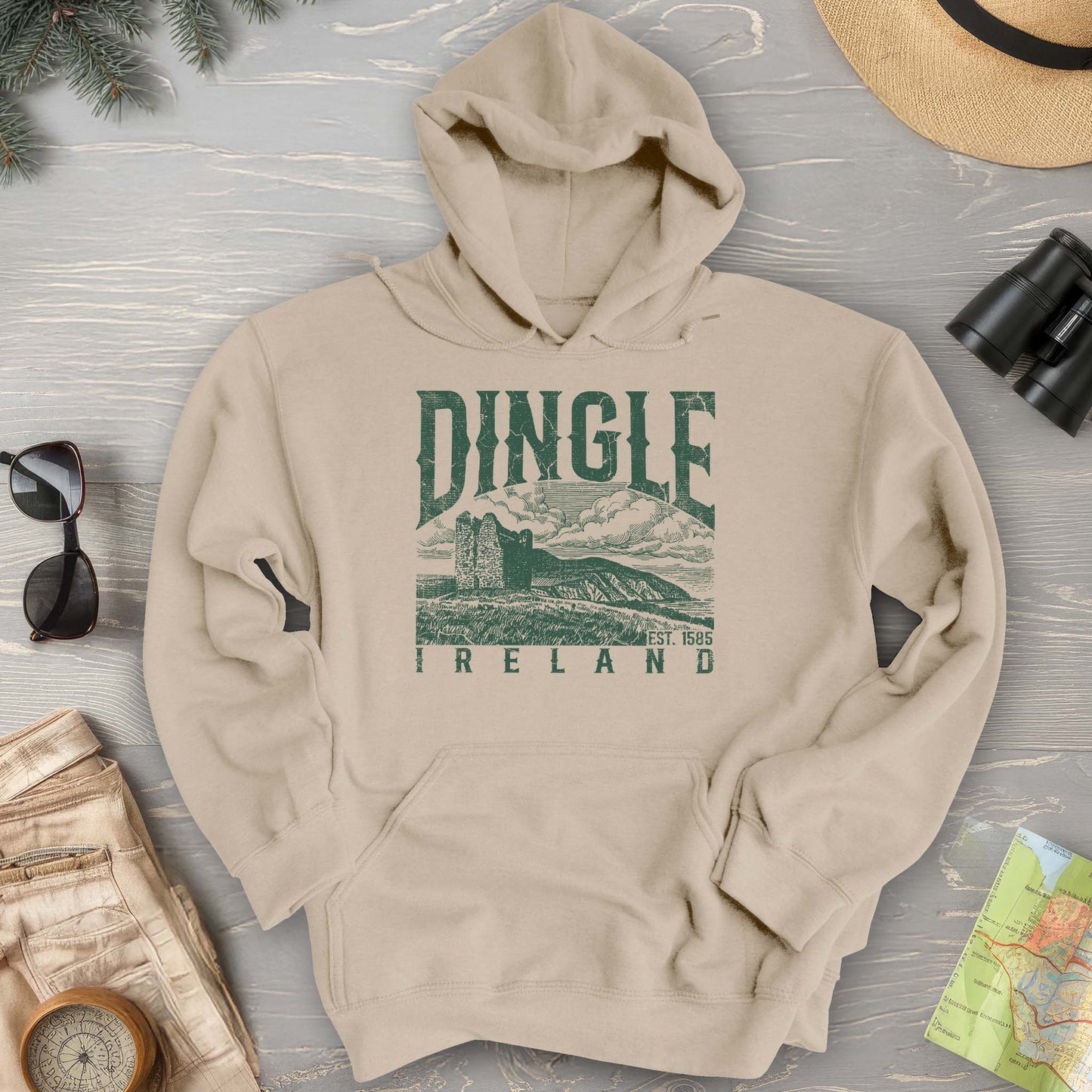 Dingle Ireland Vintage Print Hoodie
